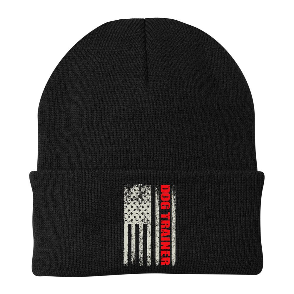 Dog Trainer Usa Flag Dog Training Fun K9 Training Show Dog Beanie