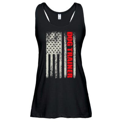 Dog Trainer Usa Flag Dog Training Fun K9 Training Show Dog Ladies Essential Flowy Tank