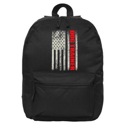 Dog Trainer Usa Flag Dog Training Fun K9 Training Show Dog 16 in Basic Backpack