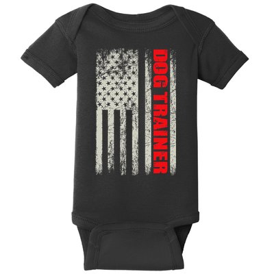 Dog Trainer Usa Flag Dog Training Fun K9 Training Show Dog Baby Bodysuit