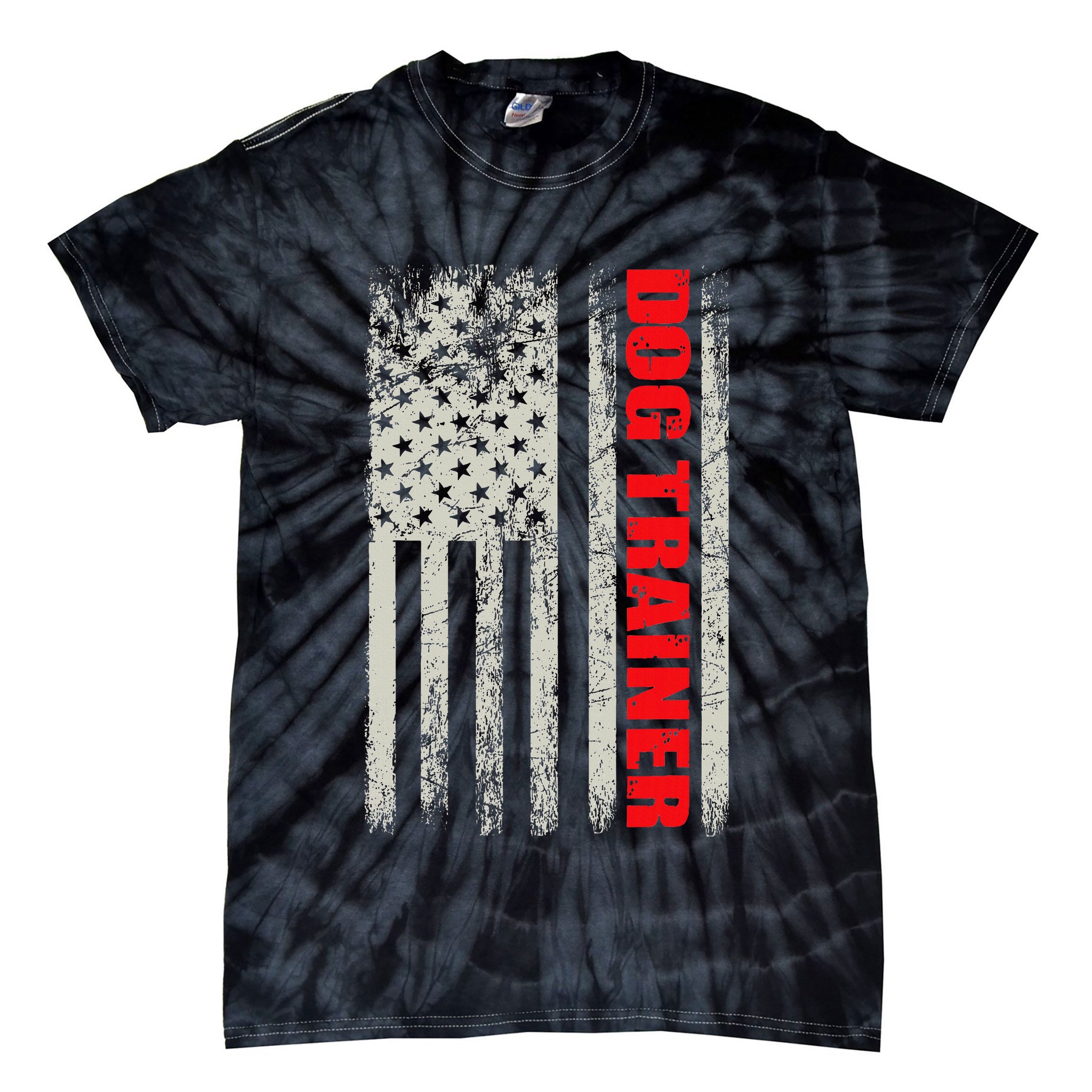 Dog Trainer Usa Flag Dog Training Fun K9 Training Show Dog Tie-Dye T-Shirt