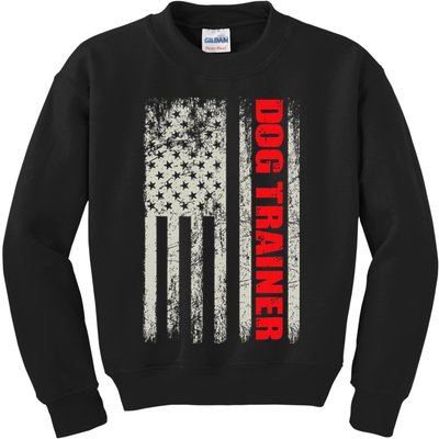 Dog Trainer Usa Flag Dog Training Fun K9 Training Show Dog Kids Sweatshirt