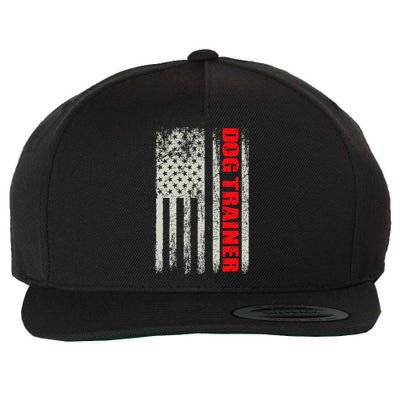 Dog Trainer Usa Flag Dog Training Fun K9 Training Show Dog Wool Snapback Cap