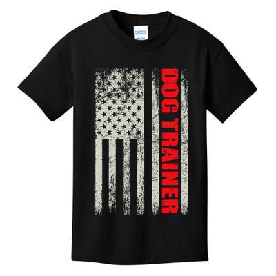 Dog Trainer Usa Flag Dog Training Fun K9 Training Show Dog Kids T-Shirt