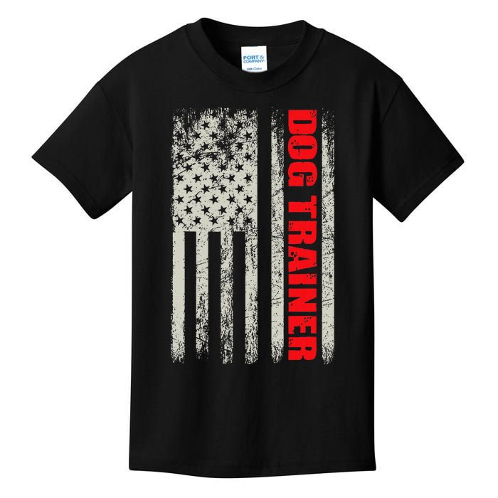 Dog Trainer Usa Flag Dog Training Fun K9 Training Show Dog Kids T-Shirt