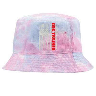 Dog Trainer Usa Flag Dog Training Fun K9 Training Show Dog Tie-Dyed Bucket Hat