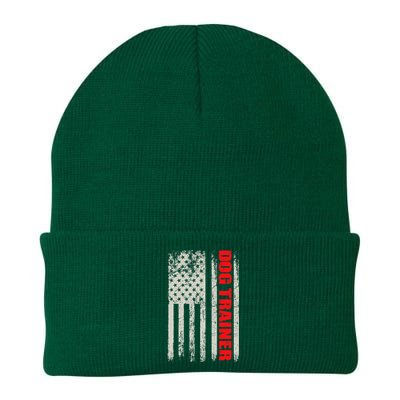 Dog Trainer USA Flag Dog Training Fun K9 Training Show Dog Knit Cap Winter Beanie