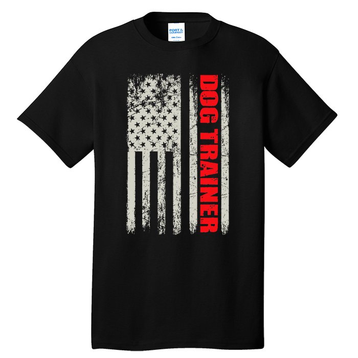 Dog Trainer USA Flag Dog Training Fun K9 Training Show Dog Tall T-Shirt