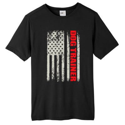 Dog Trainer USA Flag Dog Training Fun K9 Training Show Dog Tall Fusion ChromaSoft Performance T-Shirt