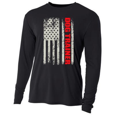 Dog Trainer USA Flag Dog Training Fun K9 Training Show Dog Cooling Performance Long Sleeve Crew