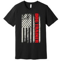 Dog Trainer USA Flag Dog Training Fun K9 Training Show Dog Premium T-Shirt