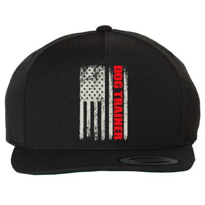 Dog Trainer USA Flag Dog Training Fun K9 Training Show Dog Wool Snapback Cap