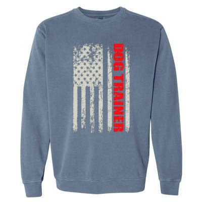 Dog Trainer USA Flag Dog Training Fun K9 Training Show Dog Garment-Dyed Sweatshirt