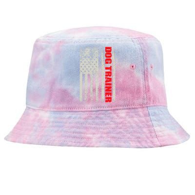 Dog Trainer USA Flag Dog Training Fun K9 Training Show Dog Tie-Dyed Bucket Hat