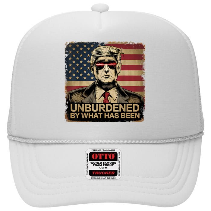 Donald Trump Unburdened By What Has Been Funny Adults .Qxjjlhih High Crown Mesh Back Trucker Hat