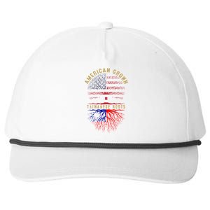 Distressed Tree Usa Flag American Grown Taiwanese Roots Gift Snapback Five-Panel Rope Hat