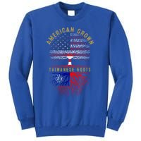 Distressed Tree Usa Flag American Grown Taiwanese Roots Gift Tall Sweatshirt