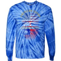 Distressed Tree Usa Flag American Grown Taiwanese Roots Gift Tie-Dye Long Sleeve Shirt