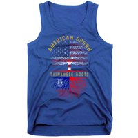 Distressed Tree Usa Flag American Grown Taiwanese Roots Gift Tank Top