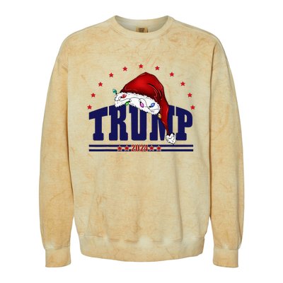 Donald Trump Usa 2024 Santa Claus Hat Christmas Colorblast Crewneck Sweatshirt