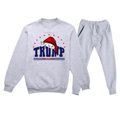 Donald Trump Usa 2024 Santa Claus Hat Christmas Premium Crewneck Sweatsuit Set