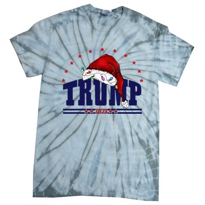 Donald Trump Usa 2024 Santa Claus Hat Christmas Tie-Dye T-Shirt