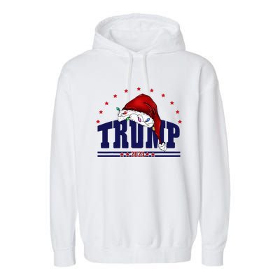 Donald Trump Usa 2024 Santa Claus Hat Christmas Garment-Dyed Fleece Hoodie