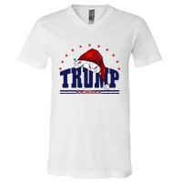 Donald Trump Usa 2024 Santa Claus Hat Christmas V-Neck T-Shirt