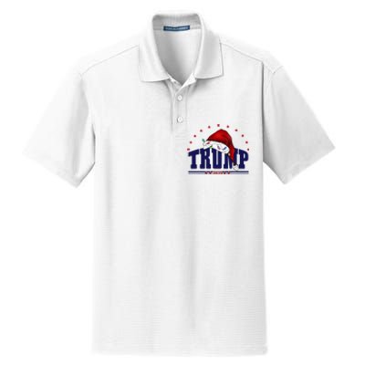 Donald Trump Usa 2024 Santa Claus Hat Christmas Dry Zone Grid Polo