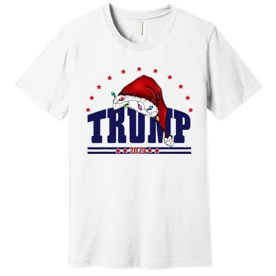 Donald Trump Usa 2024 Santa Claus Hat Christmas Premium T-Shirt