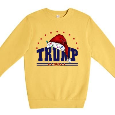 Donald Trump Usa 2024 Santa Claus Hat Premium Crewneck Sweatshirt