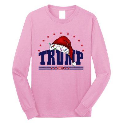 Donald Trump Usa 2024 Santa Claus Hat Long Sleeve Shirt