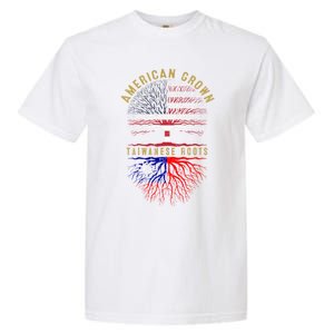 Distressed Tree Usa Flag American Grown Taiwanese Roots Gift Garment-Dyed Heavyweight T-Shirt