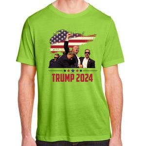 Donald Trump Usa Flag Fist Fight Election 2024 Adult ChromaSoft Performance T-Shirt