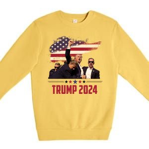 Donald Trump Usa Flag Fist Fight Election 2024 Premium Crewneck Sweatshirt