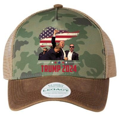 Donald Trump Usa Flag Fist Fight Election 2024 Legacy Tie Dye Trucker Hat