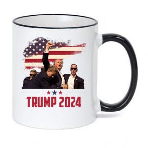 Donald Trump Usa Flag Fist Fight Election 2024 11oz Black Color Changing Mug