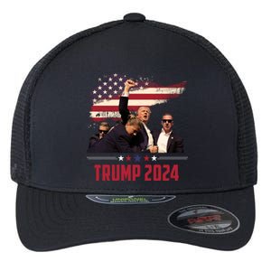 Donald Trump Usa Flag Fist Fight Election 2024 Flexfit Unipanel Trucker Cap