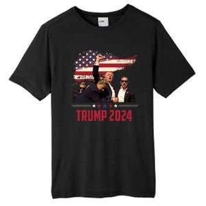 Donald Trump Usa Flag Fist Fight Election 2024 Tall Fusion ChromaSoft Performance T-Shirt