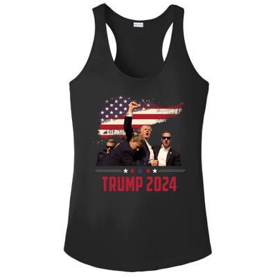 Donald Trump Usa Flag Fist Fight Election 2024 Ladies PosiCharge Competitor Racerback Tank