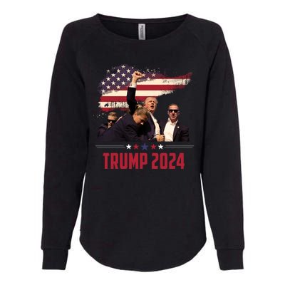 Donald Trump Usa Flag Fist Fight Election 2024 Womens California Wash Sweatshirt