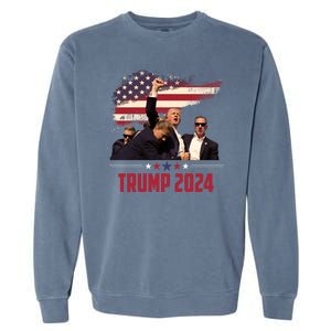 Donald Trump Usa Flag Fist Fight Election 2024 Garment-Dyed Sweatshirt