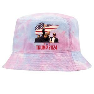 Donald Trump Usa Flag Fist Fight Election 2024 Tie-Dyed Bucket Hat