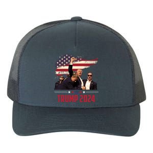 Donald Trump Usa Flag Fist Fight Election 2024 Yupoong Adult 5-Panel Trucker Hat