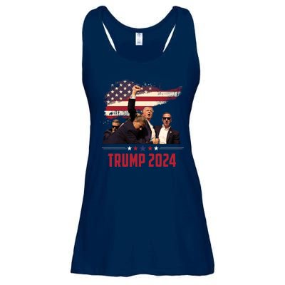 Donald Trump Usa Flag Fist Fight Election 2024 Ladies Essential Flowy Tank