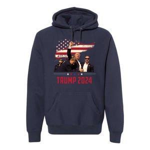 Donald Trump Usa Flag Fist Fight Election 2024 Premium Hoodie