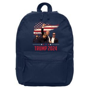 Donald Trump Usa Flag Fist Fight Election 2024 16 in Basic Backpack