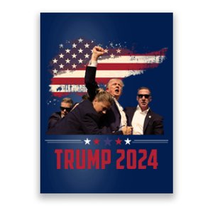 Donald Trump Usa Flag Fist Fight Election 2024 Poster