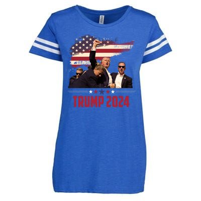 Donald Trump Usa Flag Fist Fight Election 2024 Enza Ladies Jersey Football T-Shirt