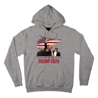 Donald Trump Usa Flag Fist Fight Election 2024 Hoodie